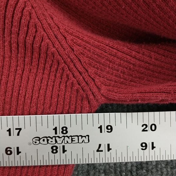 Icelandic Design Women's Sweater Red Medium Cotton Knit Turtleneck Pullover - Picture 12 of 12